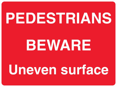 Pedestrians Beware Uneven Surface Landscape Red