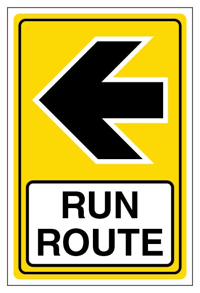 Run Route Arrow Left Portrait