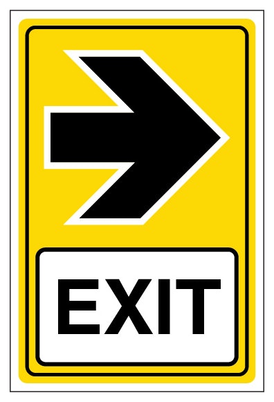 Event Sign Exit Arrow Right Portrait