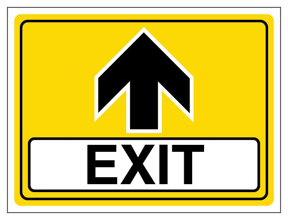 Event Sign Exit Arrow Up Landscape