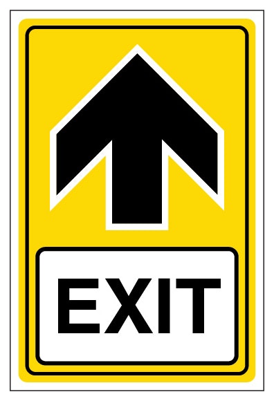 Event Sign Exit Arrow Up Portrait