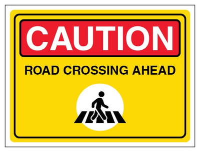 Caution Road Crossing Ahead Landscape