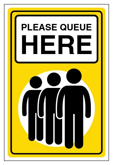 Please Queue Here Portrait