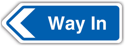 Way In Arrow Left Shaped Sign