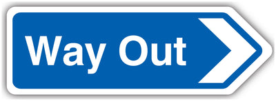 Way Out Arrow Right Shaped Sign