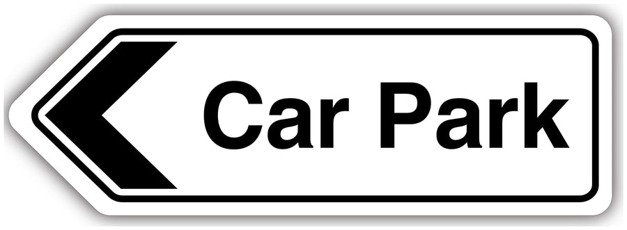 Car Park Arrow Left Shaped Sign