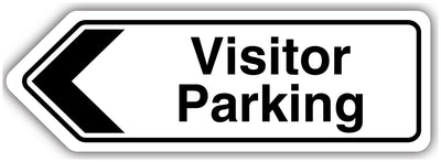 Visitor Parking Arrow Left Shaped Sign