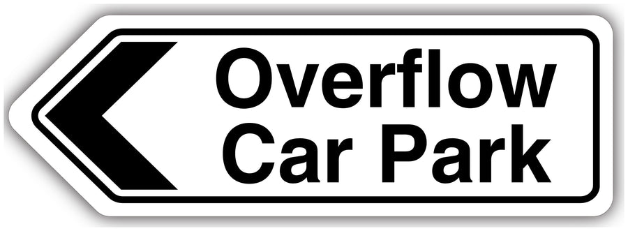 Overflow Car Park Arrow Left Shaped Sign