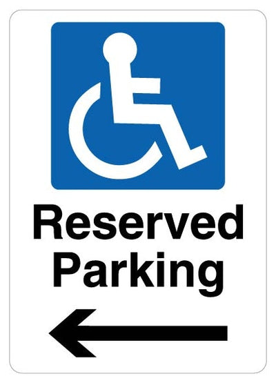 Reserved Parking Mandatory Disabled Arrow Left