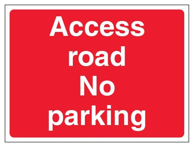 Access Road No Parking Sign - Landscape - Red