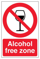 Alcohol Free Zone Sign - Portrait