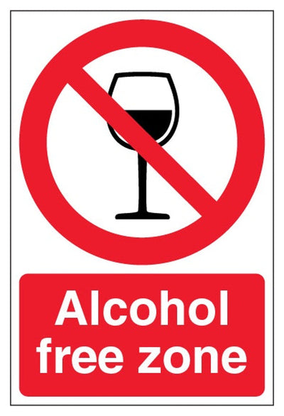 Alcohol Free Zone Sign - Portrait