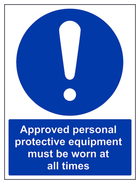 Approved Personal Protective Equipment Sign