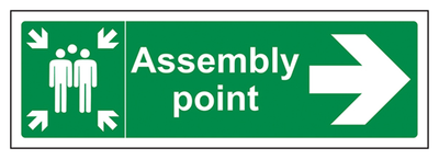 Assembly Point Arrow Right Sign