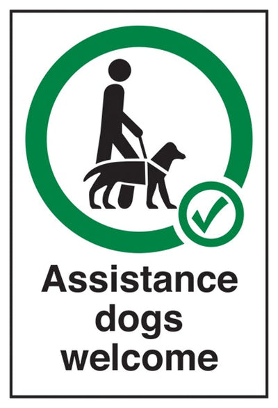 Assistance Dogs Welcome Sign