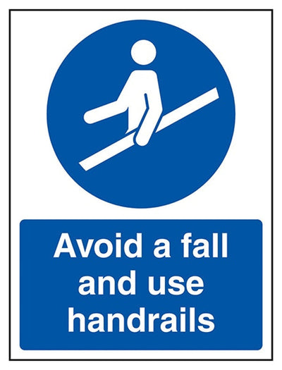 Avoid A Fall and Use Handrails Sign