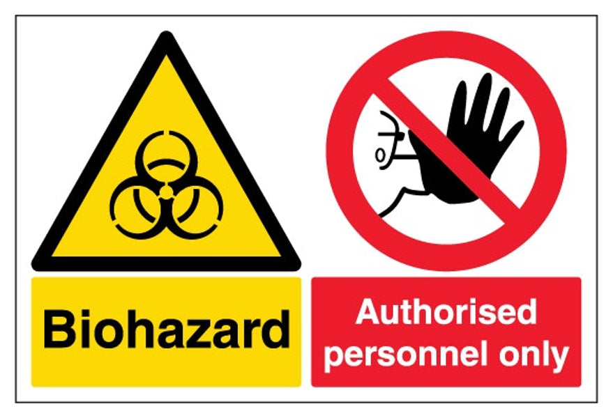 Biohazard/Authorised Personel Only Sign - Landscape