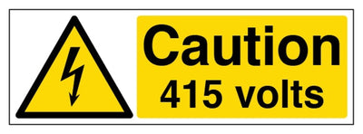 Caution 415 Volts Sign - Landscape
