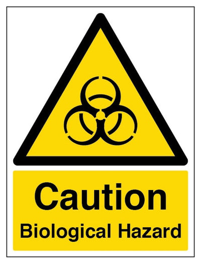 Caution Biological Hazard Sign - Portrait