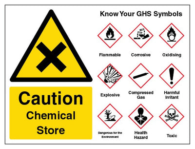 Caution Chemical Store Guidance Sign - Large Landscape