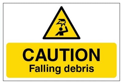 Caution Falling Debris Sign - Large Landscape