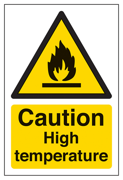 Caution High Temperature Sign - Portrait