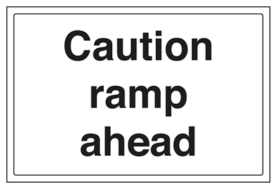 Caution Ramp Ahead Sign - Large Landscape