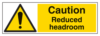 Caution Reduced Headroom Sign - Landscape