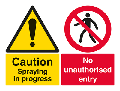 Caution Spraying In Progress Sign - Large Landscape