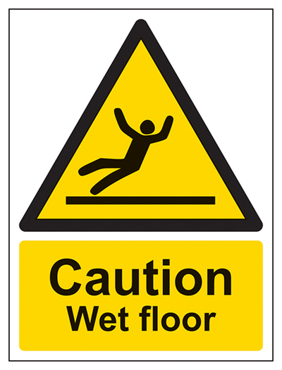 Caution Wet Floor Sign - Portrait