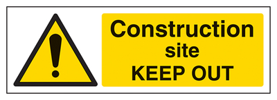 Construction Site Keep Out Sign - Landscape
