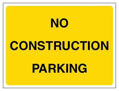 Contractor Parking Sign - Landscape - Yellow