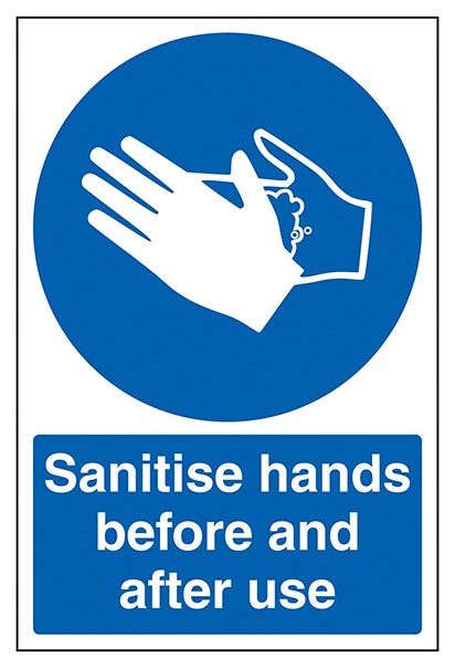 Sanitise Hands Before And After Use