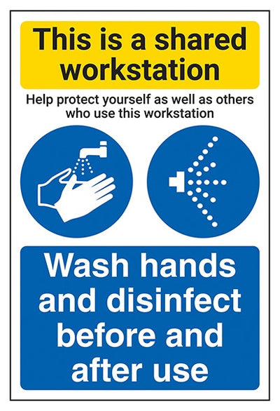 Shared Workstation Wash Hands And Disinfect
