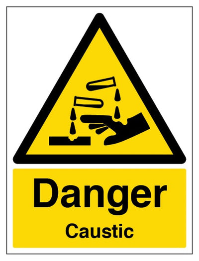 Danger Caustic Sign - Portrait