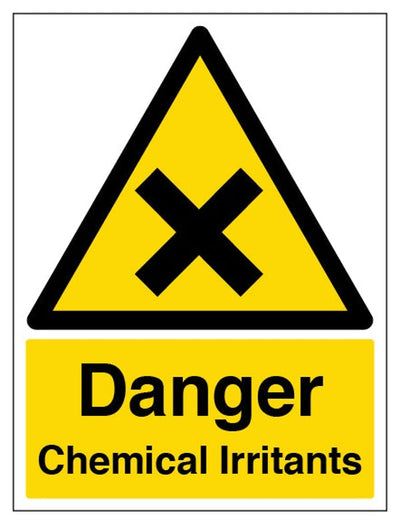 Danger Chemical Irritants Sign - Portrait