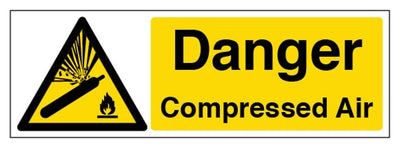 Danger Compressed Air Sign - Landscape