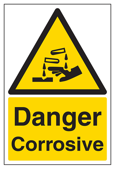 Danger Corrosive Sign - Portrait