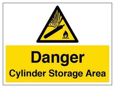 Danger Cylinder Storage Area Sign - Large Landscape