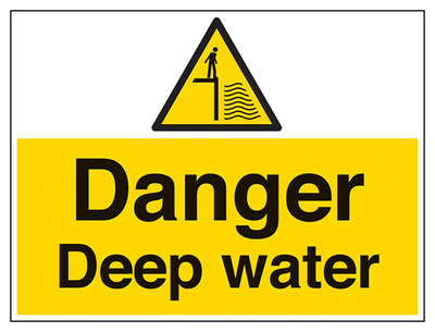 Danger Deep Water Sign - Large Landscape