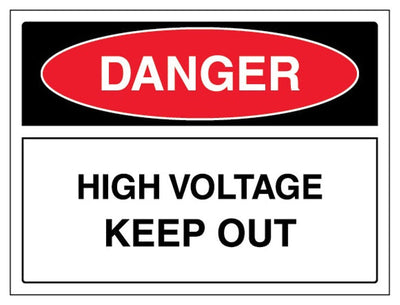 Danger High Voltage Keep Out Sign - Landscape
