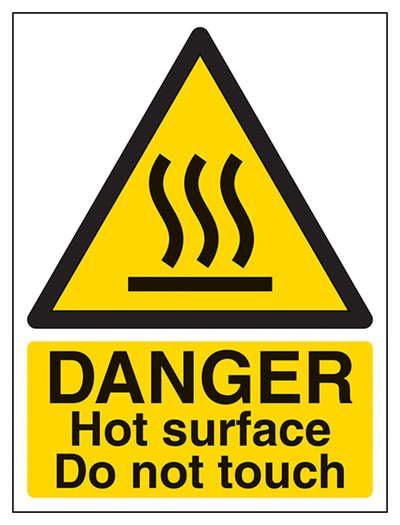 Danger Hot Surface Do Not Touch Sign - Portrait