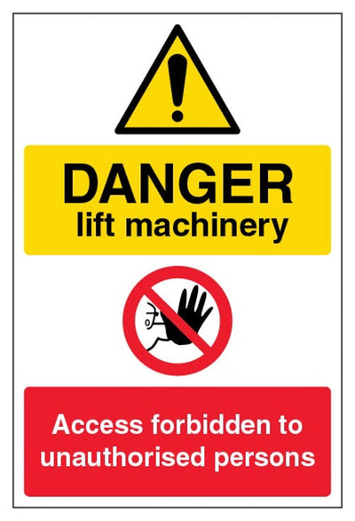 Danger Lift Machinery Sign - Portrait