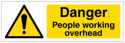 Danger People Working Overhead Sign - Landscape