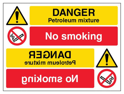 Danger Petroleum Mixture No Smoking Sign - Landscape
