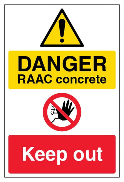Danger RAAC Concrete Keep Out Sign - Portrait