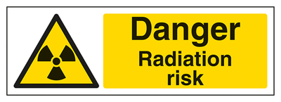 Danger Radiation Risk Sign - Landscape