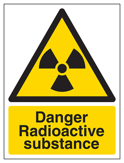 Danger Radioactive Substance Sign - Portrait