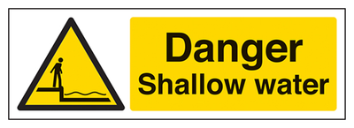Danger Shallow Water Sign - Landscape