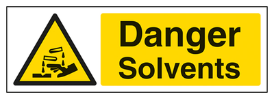 Danger Solvents Sign - Landscape
